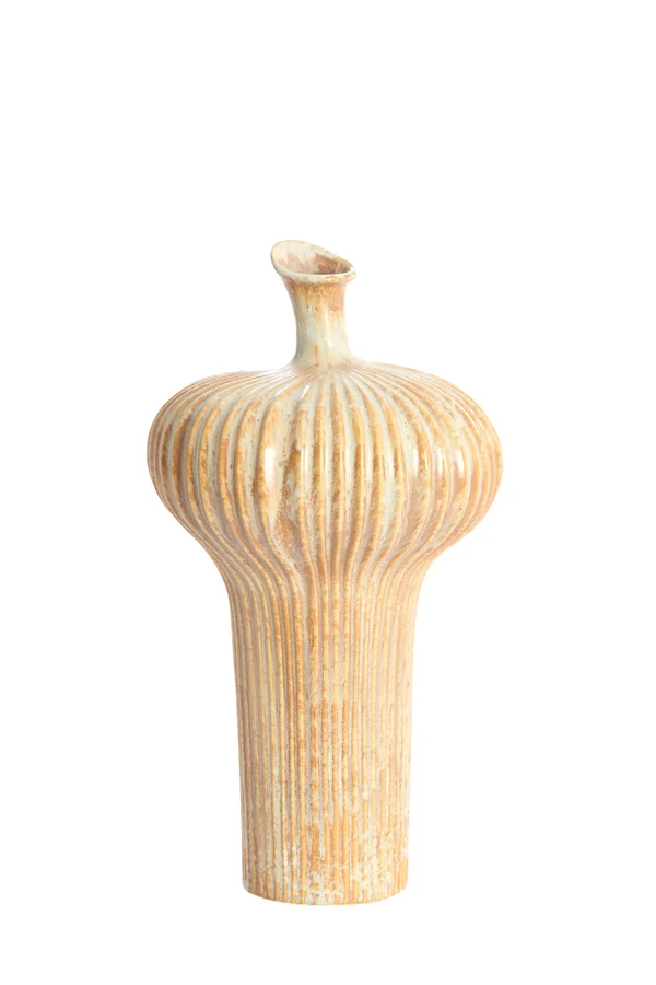 Vase deco 23,5x42,5 cm NEVANO cream+orange-brown