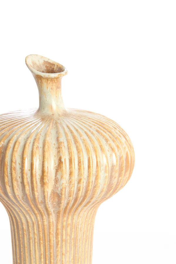 Vase deco 23,5x42,5 cm NEVANO cream+orange-brown