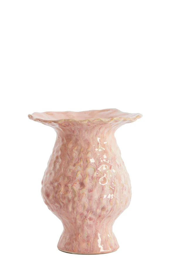 Vase deco 21x26 cm MUNNAR ceramics coral