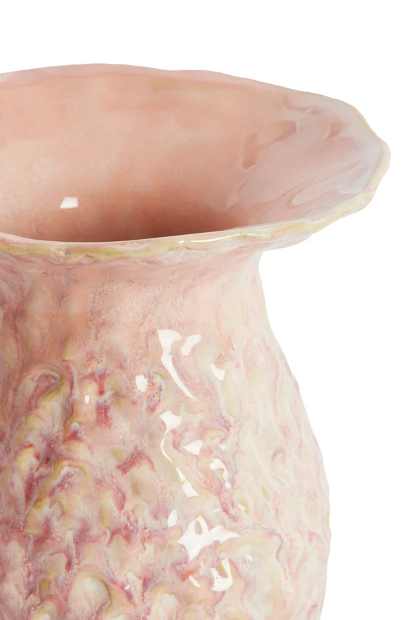 Vase deco 21x26 cm MUNNAR ceramics coral