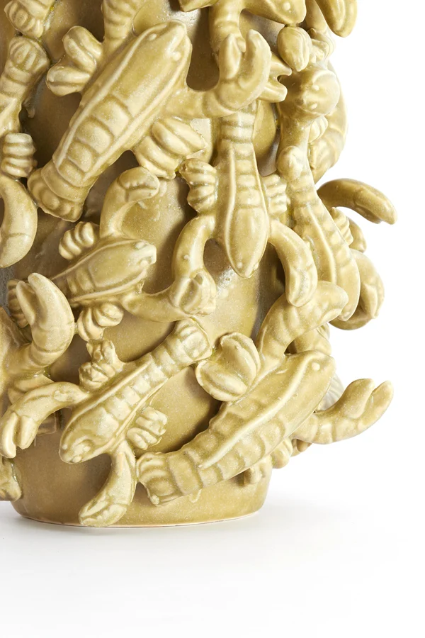 Vase deco 21x20x31 cm LOBSTER ceramics matt olive green