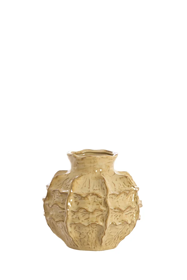 Vase deco 21x20 cm LOSETO ceramics light brown