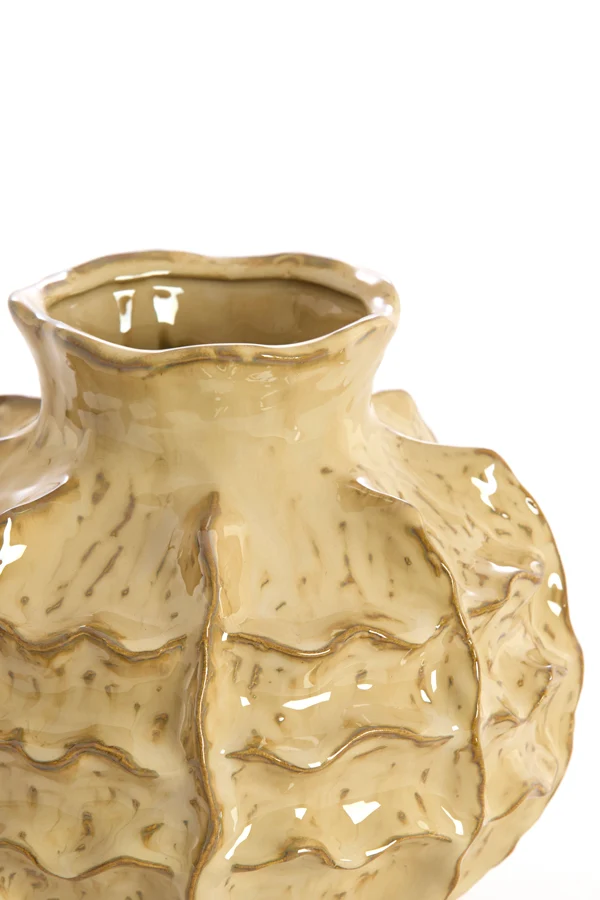 Vase deco 21x20 cm LOSETO ceramics light brown