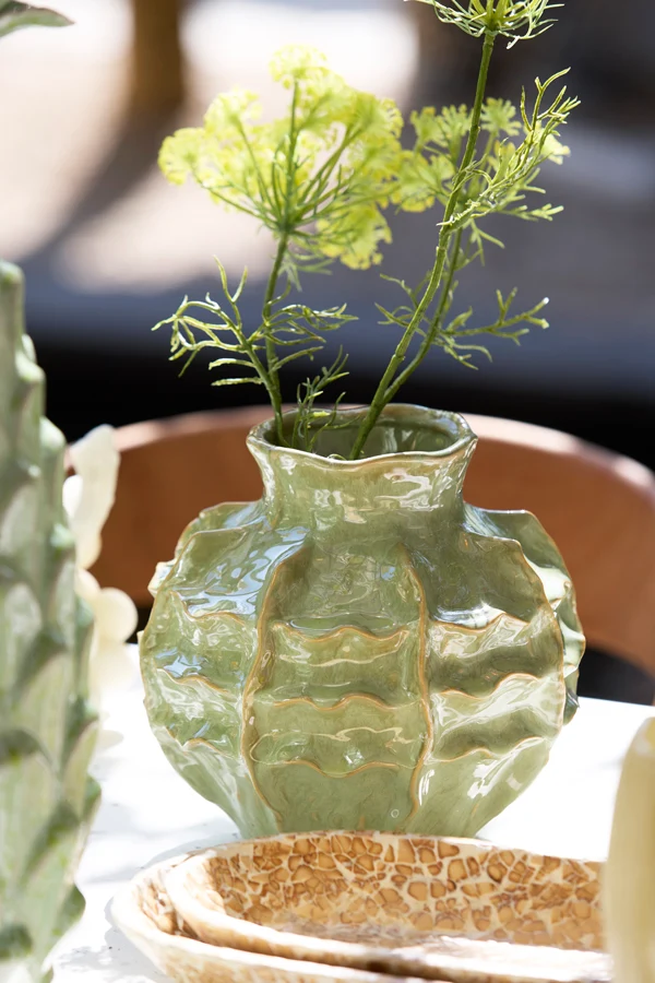 Vase deco 21x20 cm LOSETO ceramics green