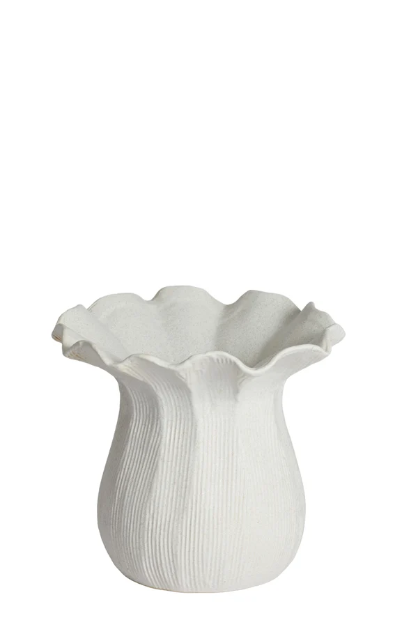 Vase deco 21x19 cm ZENORA ceramics matt cream