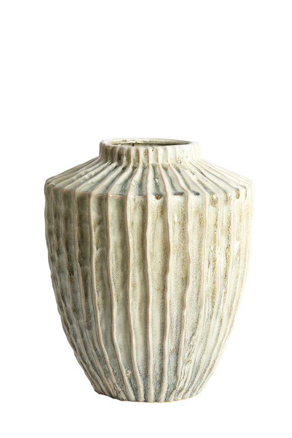 Vase deco 32x40 cm TALEA ceramics olive green-cream