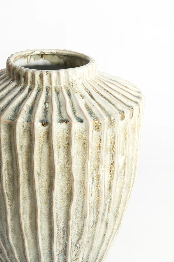 Vase deco 32x40 cm TALEA ceramics olive green-cream