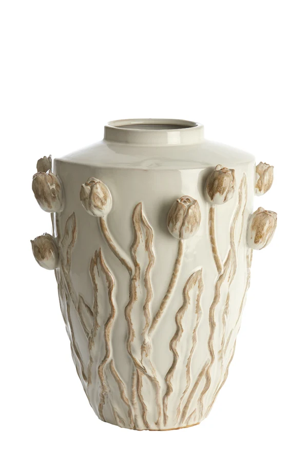 Vase deco 38x45 cm JUANA ceramics cream