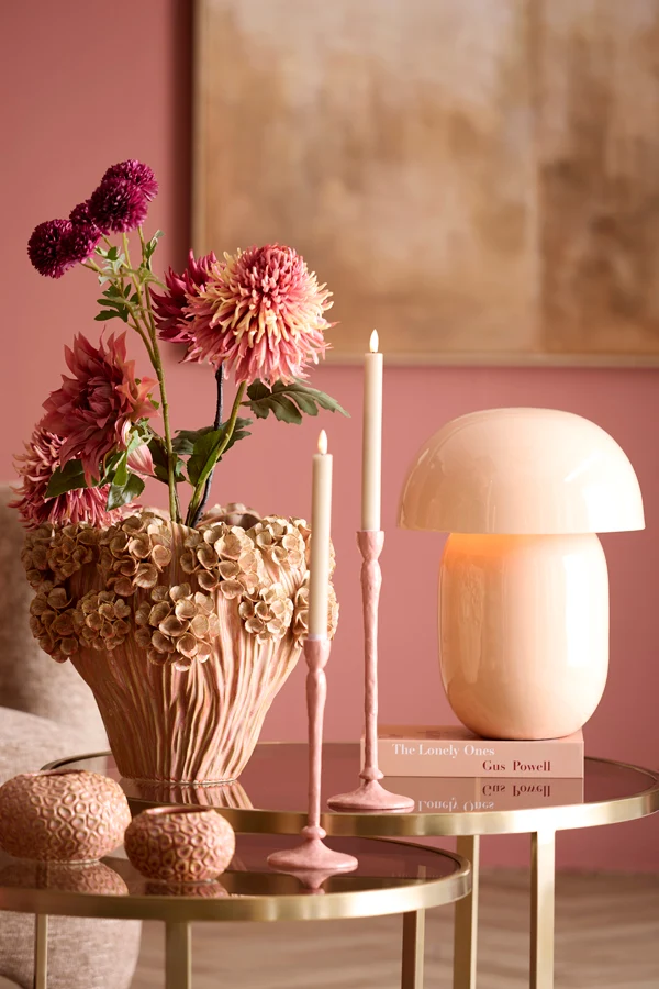 Vase deco 38x32 cm LUSERNA ceramics light pink
