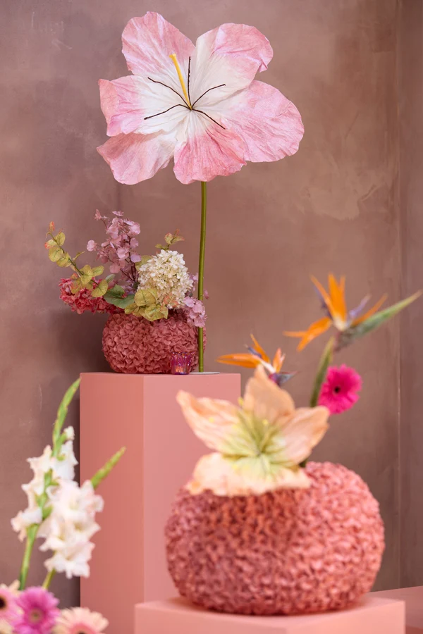Vase deco 38x23 cm PHYLIA coral