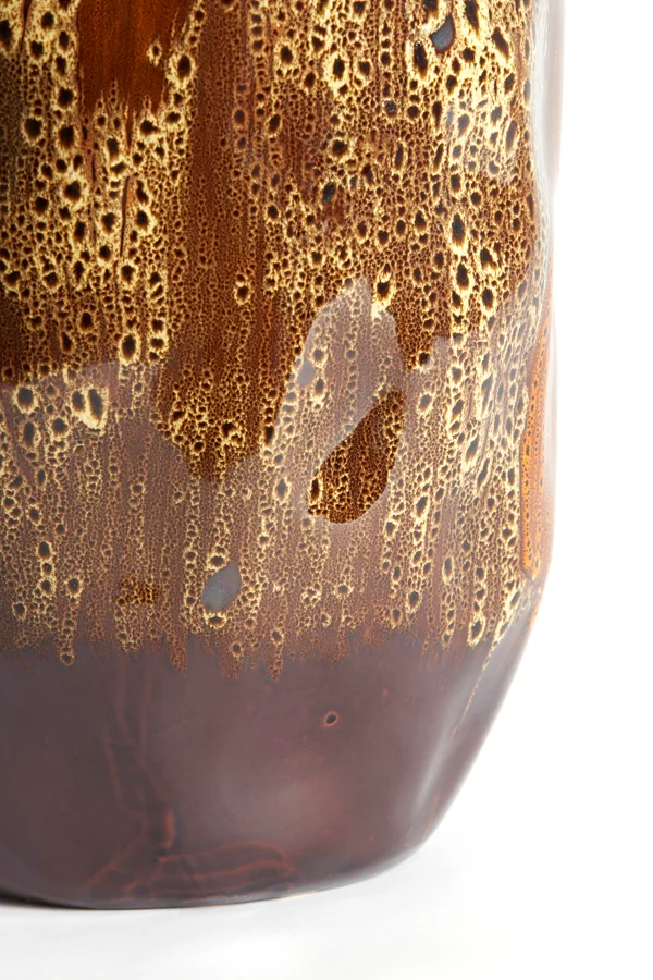 Vase deco 25,5x45,5 cm ALTHEA ceramics d brown+cream+orange