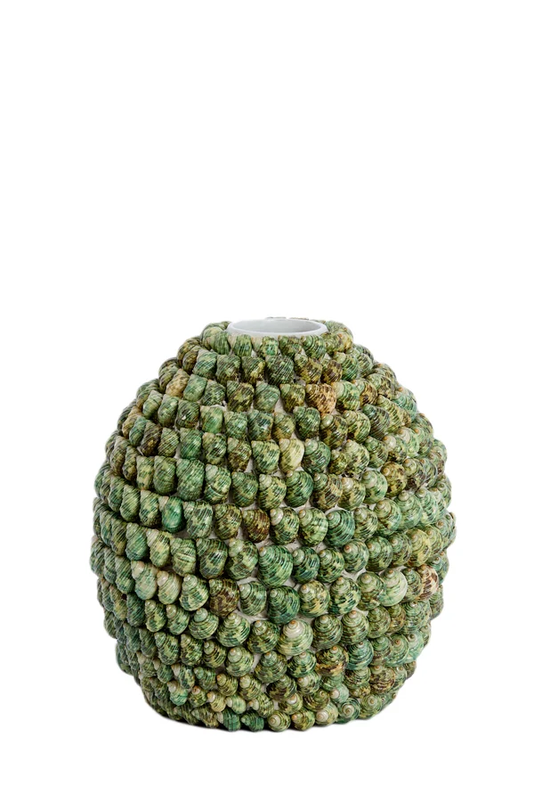 Vase deco 25,5x28 cm SHELL green