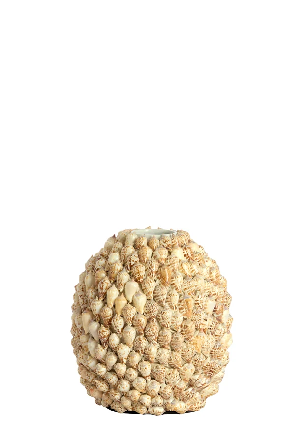 Vase deco 25,5x28 cm SHELL cream-sand