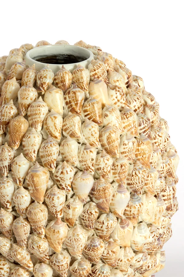Vase deco 25,5x28 cm SHELL cream-sand