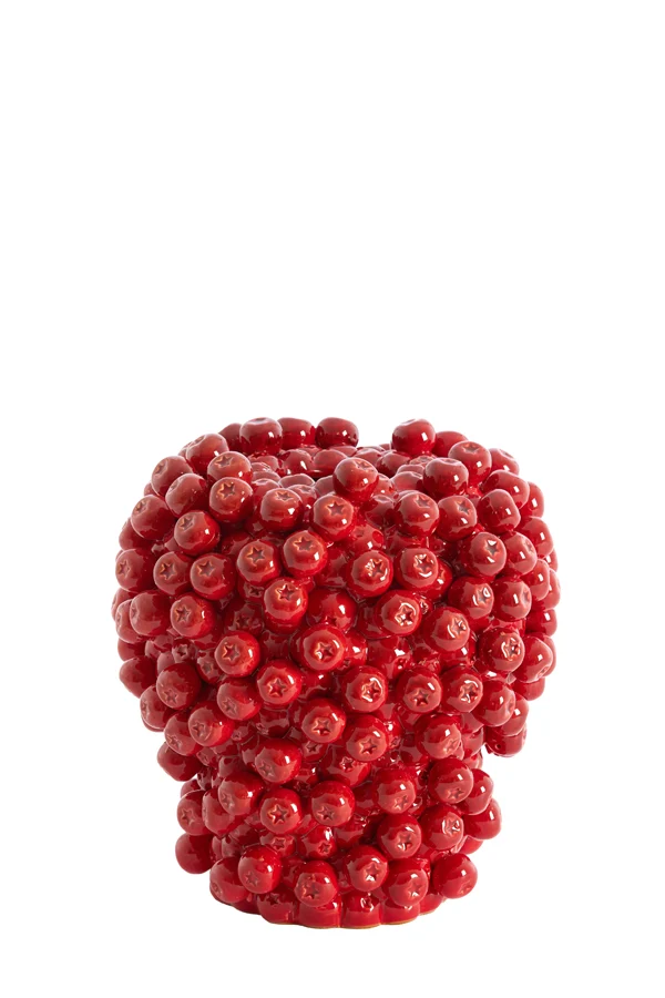 Vase deco 25,5x27 cm BERRIES ceramics red