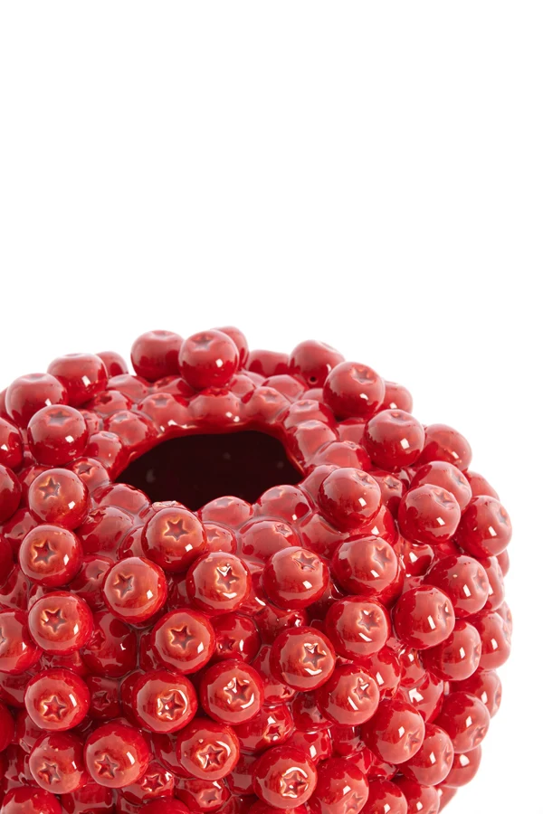 Vase deco 25,5x27 cm BERRIES ceramics red