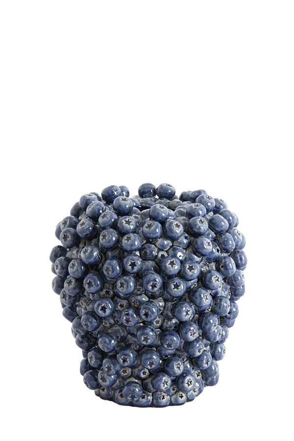 Vase deco 25,5x27 cm BERRIES ceramics dark blue