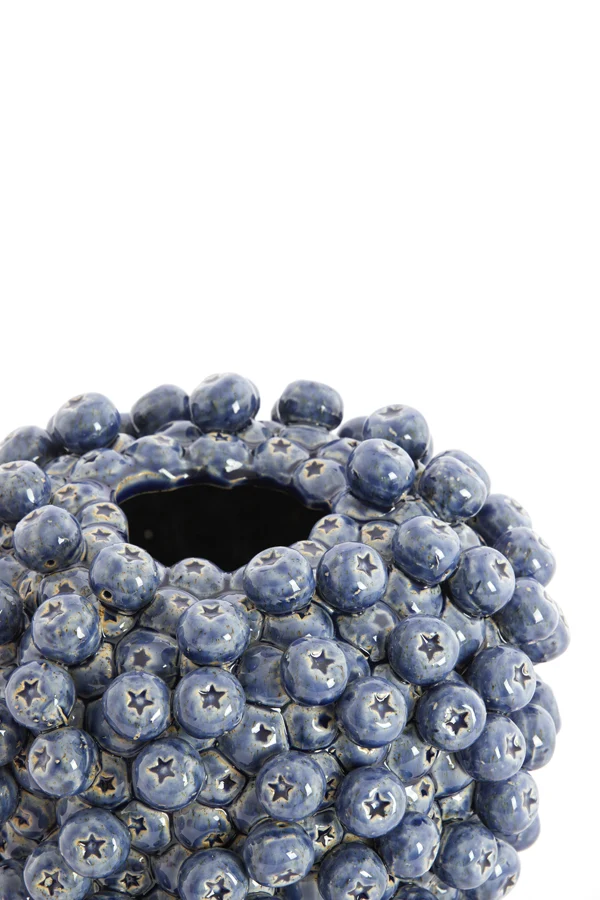 Vase deco 25,5x27 cm BERRIES ceramics dark blue