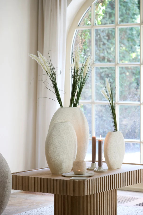 Vase deco 51x14x50 cm RENDA cream