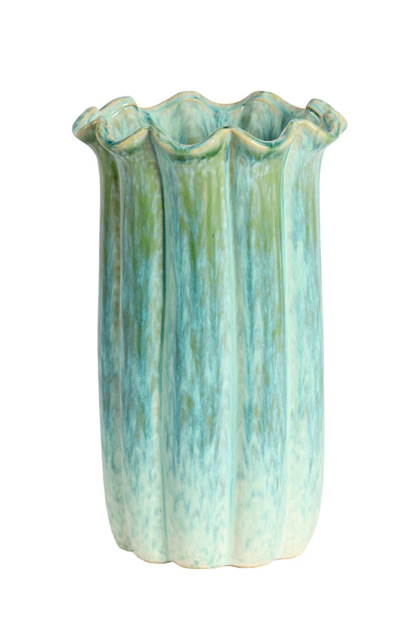 Vase deco 23,5x38 cm SEDONI ceramics green+light blue