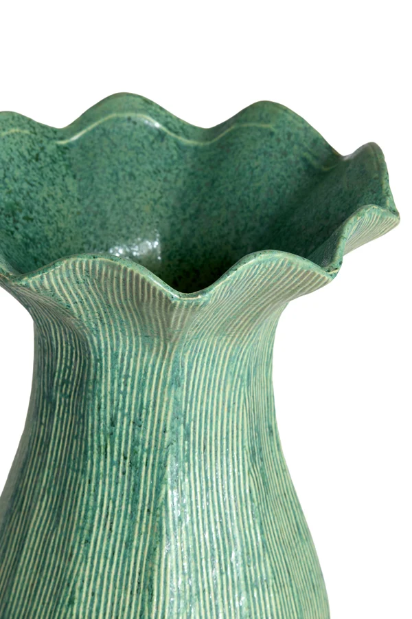 Vase deco 23,5x30,5 cm ZENORA ceramics matt green