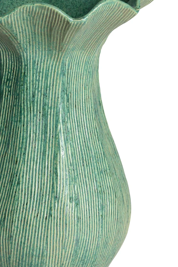 Vase deco 23,5x30,5 cm ZENORA ceramics matt green