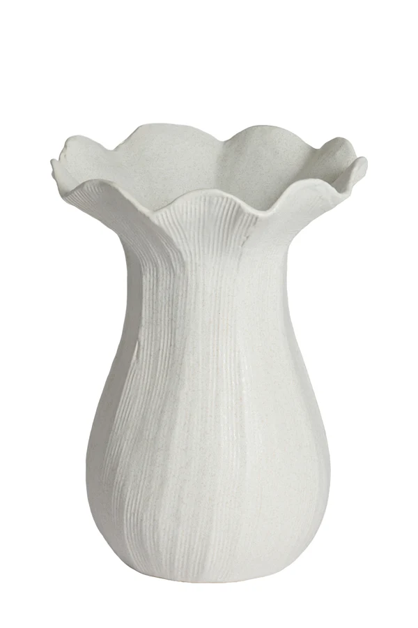 Vase deco 23,5x30,5 cm ZENORA ceramics matt cream
