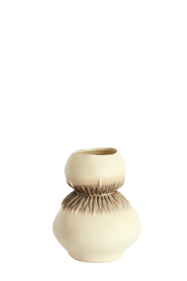 Vase deco 23,5x29,5 cm AVERA ceramics cream-brown
