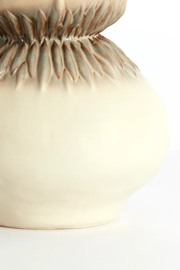 Vase deco 23,5x29,5 cm AVERA ceramics cream-brown
