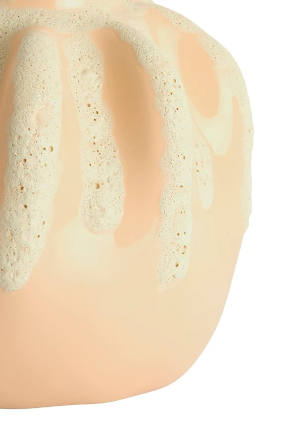 Vase deco 23,5x27,5 cm CHIERI ceramics light pink+cream