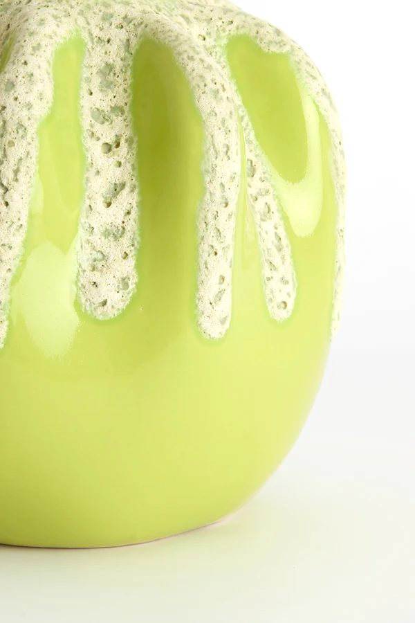 Vase deco 23,5x27,5 cm CHIERI ceramics light green+cream