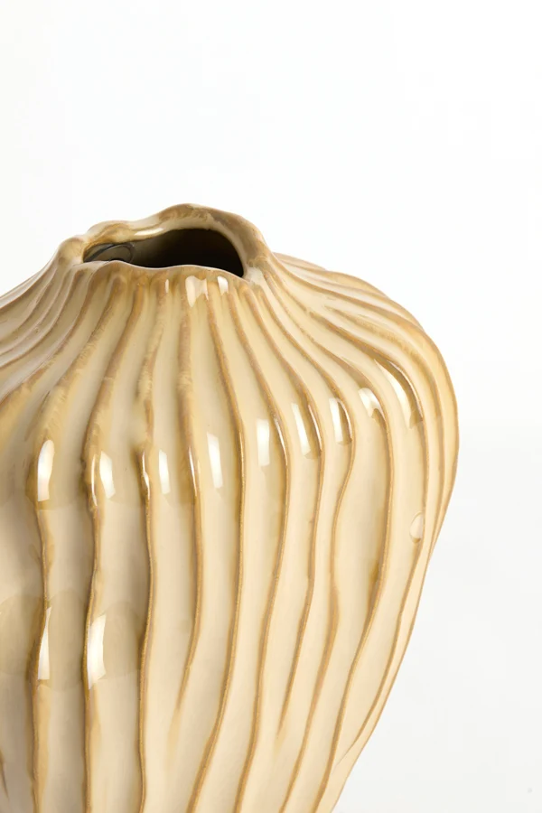 Vase deco 21x13x25 cm VECHHIA ceramics light brown
