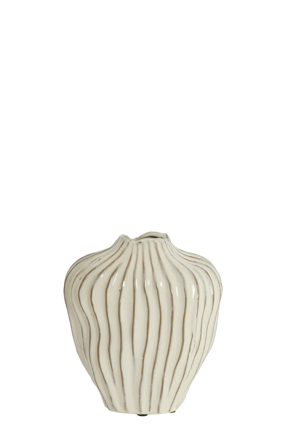 Vase deco 21x13x25 cm VECHHIA ceramics cream