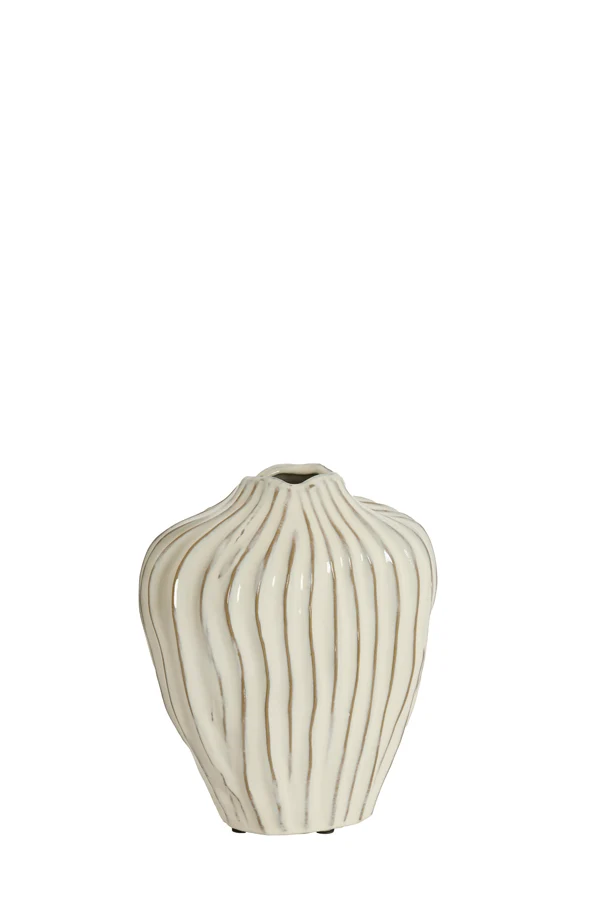 Vase deco 21x13x25 cm VECHHIA ceramics cream