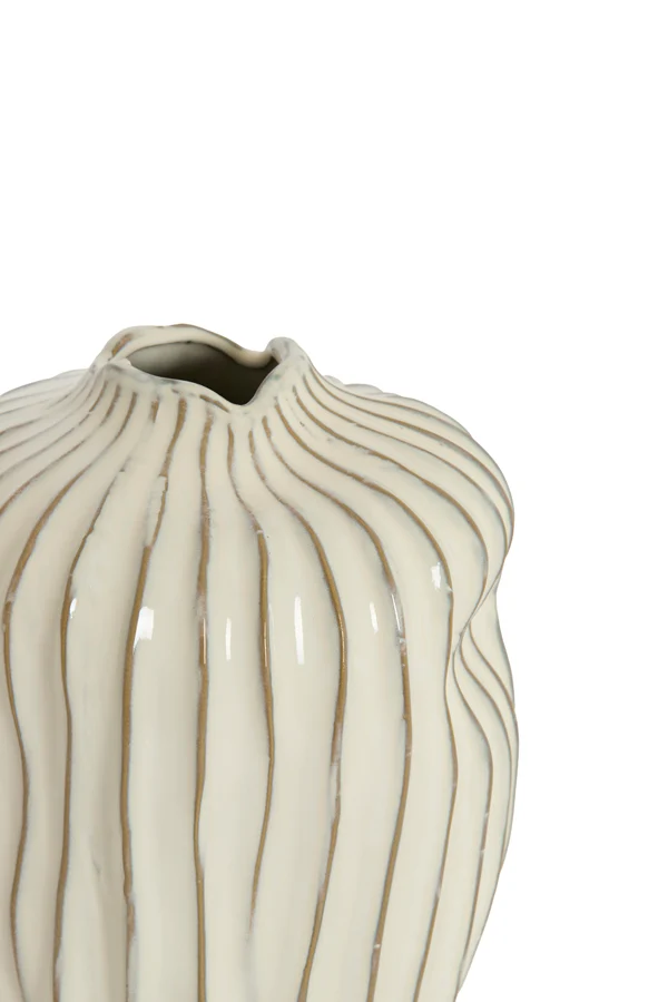 Vase deco 21x13x25 cm VECHHIA ceramics cream