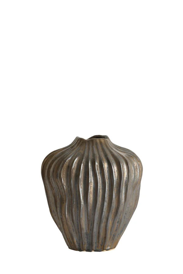 Vase deco 21x13x25 cm VECHHIA ceramics antique bronze