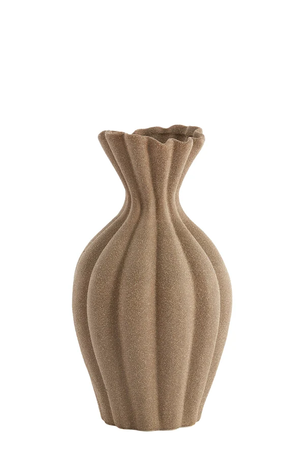 Vase deco 21,5x40,5 cm SILLIAN ceramics matt brown