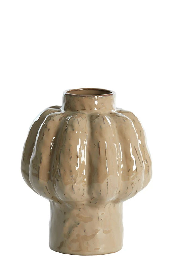 Vase deco 21,5x25 cm ALIVERI ceramics taupe