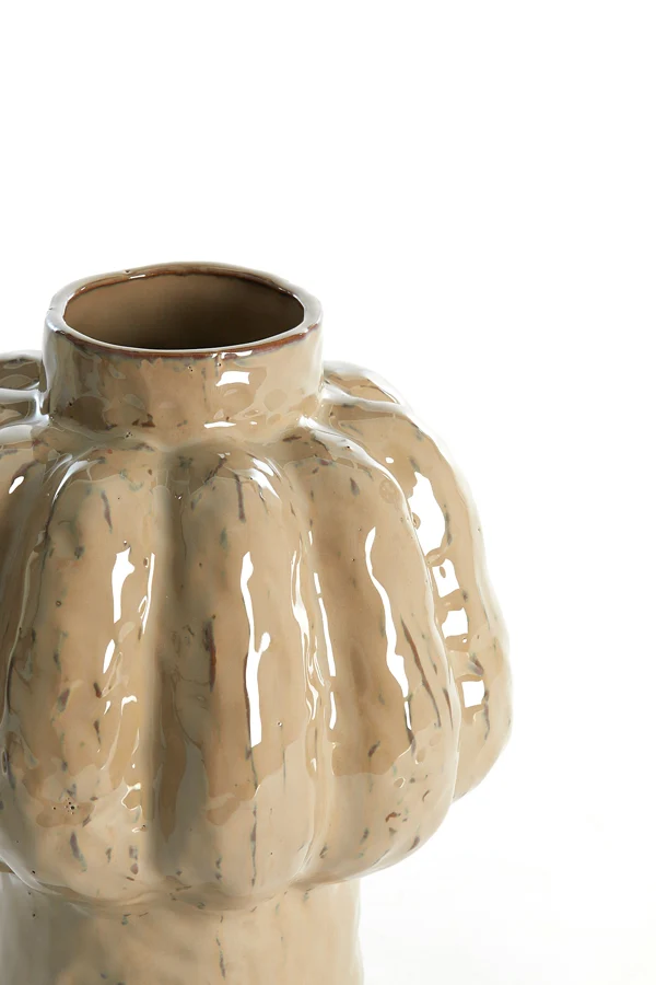 Vase deco 21,5x25 cm ALIVERI ceramics taupe