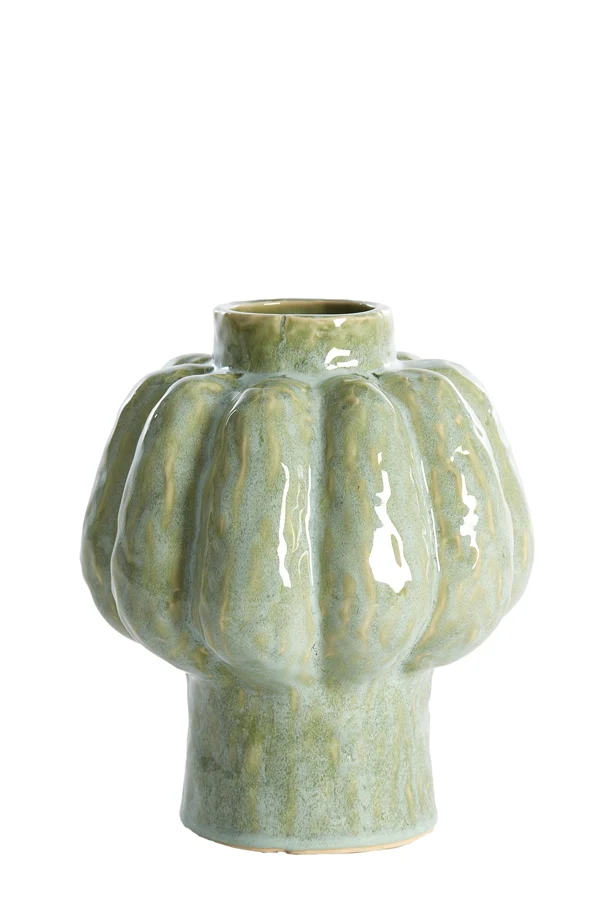 Vase deco 21,5x25 cm ALIVERI ceramics mint green