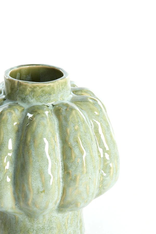 Vase deco 21,5x25 cm ALIVERI ceramics mint green