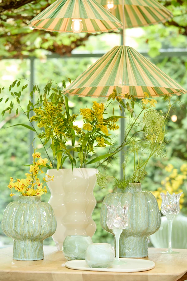 Vase deco 21,5x25 cm ALIVERI ceramics mint green