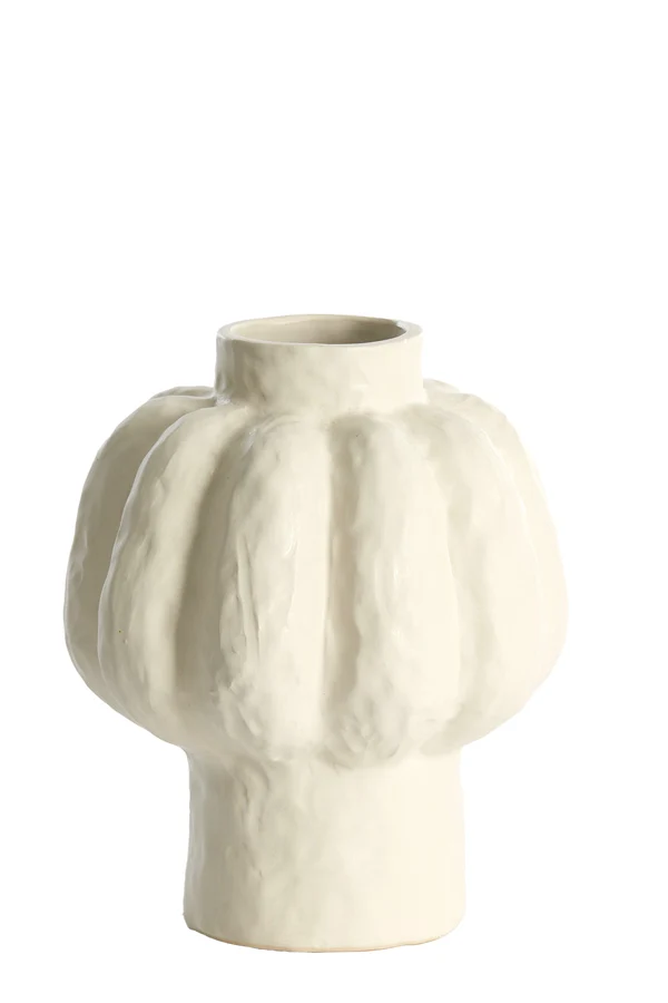 Vase deco 21,5x25 cm ALIVERI ceramics matt white