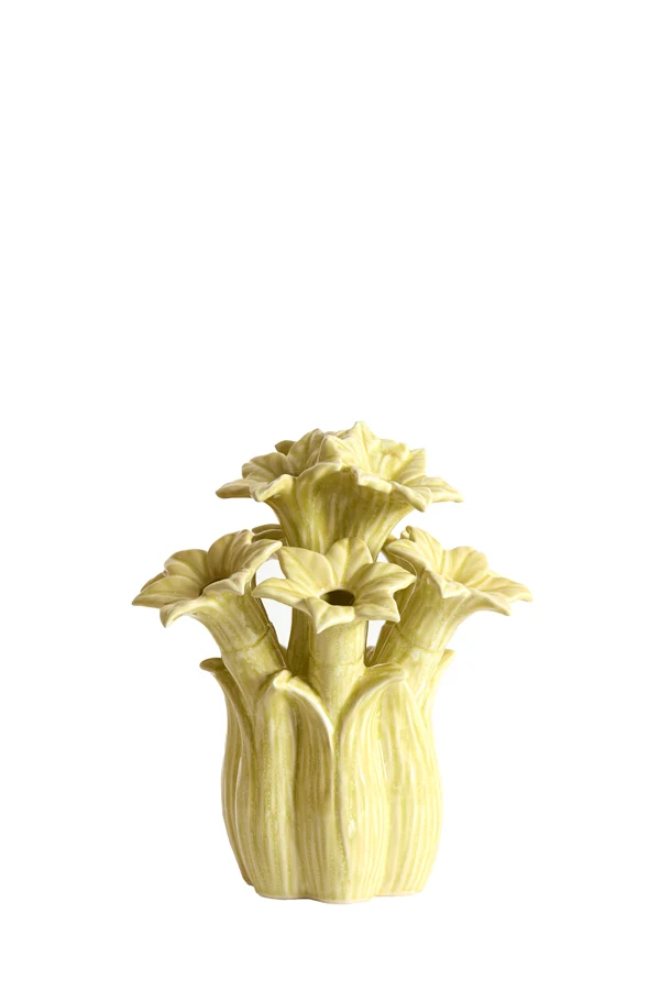 Vase deco 21,5x23,5 cm SAMPAGA ceramics yellow-green