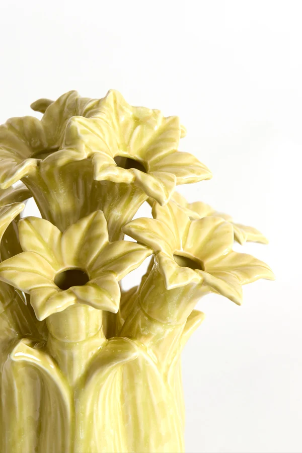 Vase deco 21,5x23,5 cm SAMPAGA ceramics yellow-green