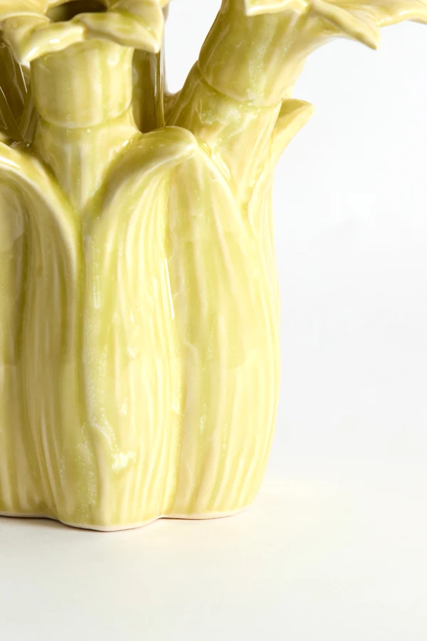 Vase deco 21,5x23,5 cm SAMPAGA ceramics yellow-green