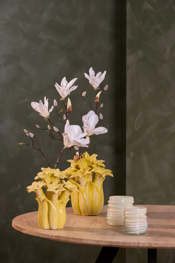 Vase deco 21,5x23,5 cm SAMPAGA ceramics yellow