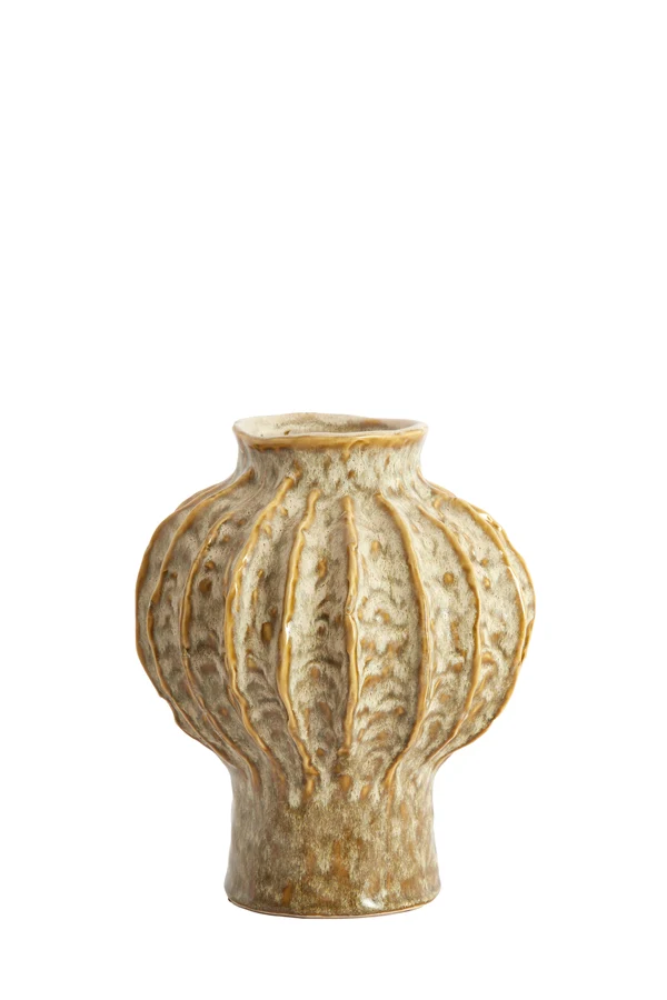 Vase deco 20x24 cm HAKONE ceramics olive green