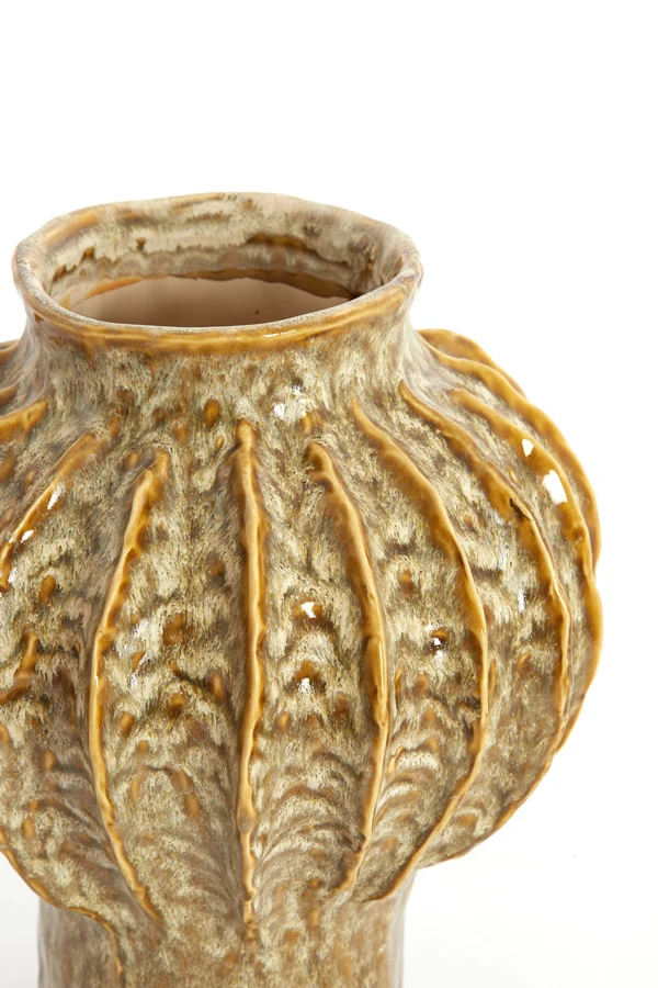 Vase deco 20x24 cm HAKONE ceramics olive green