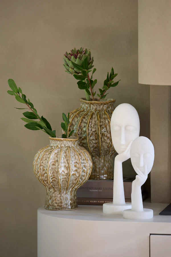 Vase deco 20x24 cm HAKONE ceramics olive green